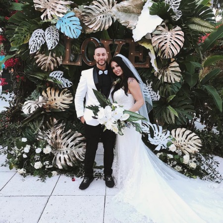 The marriage ceremony picture of Nathan Samra-Mathers and Ashley Mae Mathers.